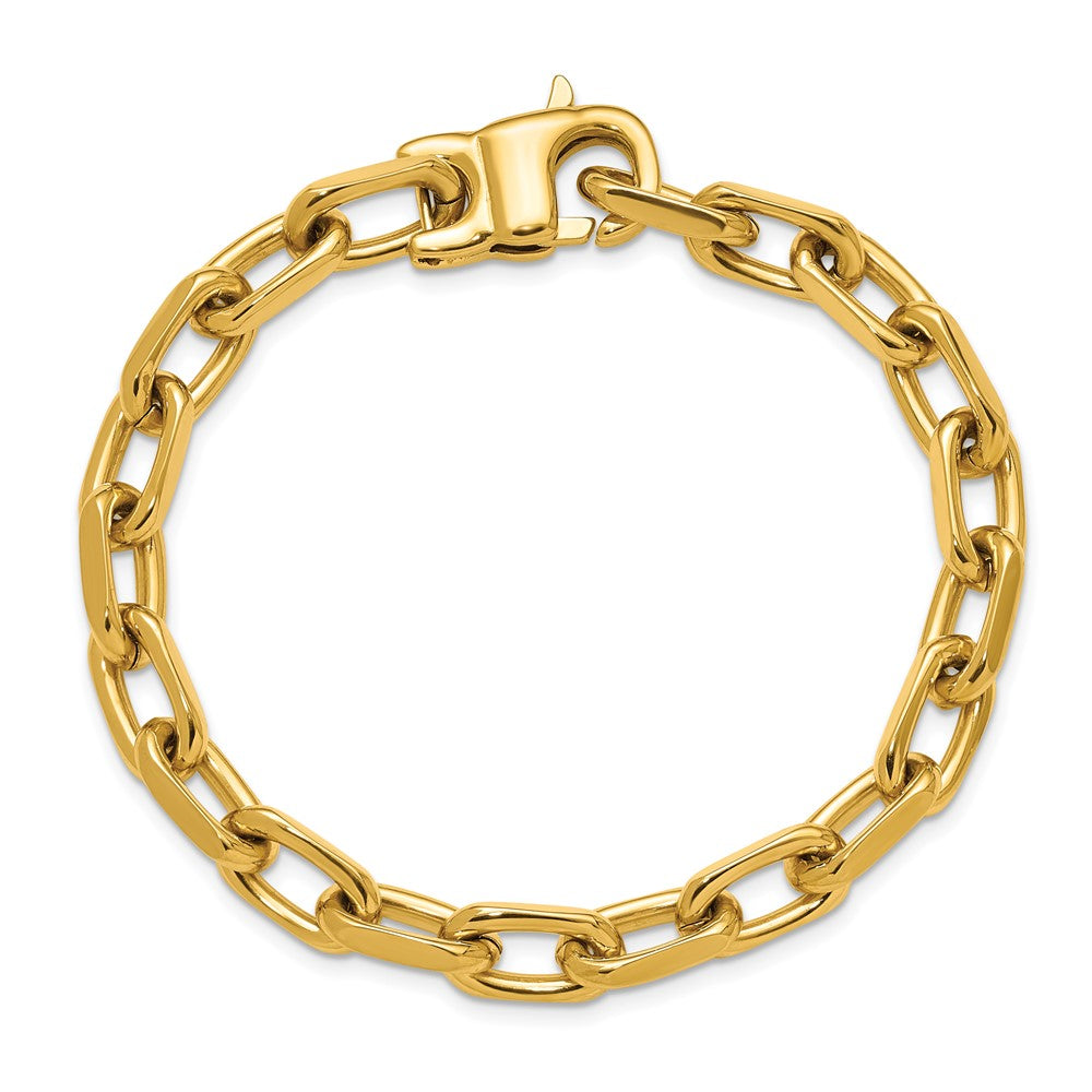 Chisel Stainless Steel Polished Yellow IP-plated 7mm 7.75 inch Open Link Bracelet 7.25 inches