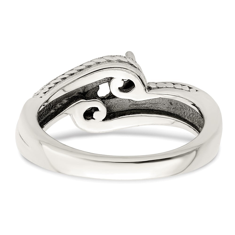 Sterling Silver Antiqued w/14k 2-stone Mother's Ring Mounting