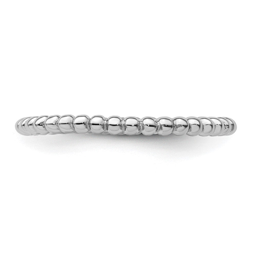 Sterling Silver Stackable Expressions Rhodium Ring Size -7