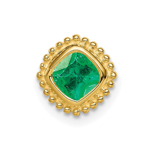 14k Cushion Emerald Chain Slide