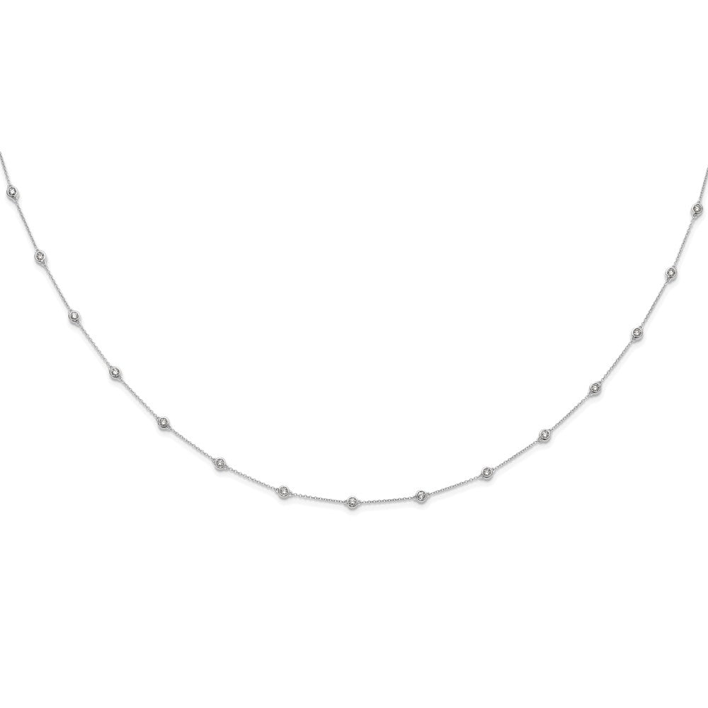 True Origin 14K White Gold 1 1/6 carat Lab Grown Diamond VS+ F+ Complete 18 Station 18 in Necklace