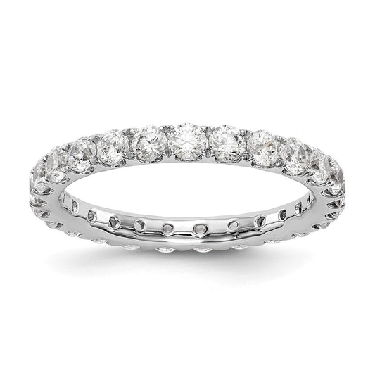 True Origin 14K White Gold 1 1/2 carat Lab Grown Diamond VS  D E F  Size 8 Eternity Ring