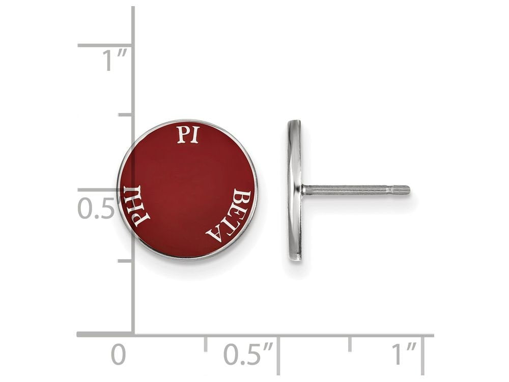 Sterling Silver Official Licensed Greek Sororities Pi Beta Phi (???) Enameled Post Earrings