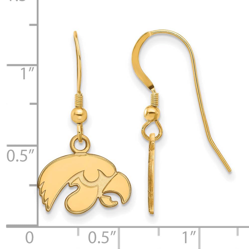 Women's Iowa Hawkeyes Gold Plated XS Dangle Earrings
