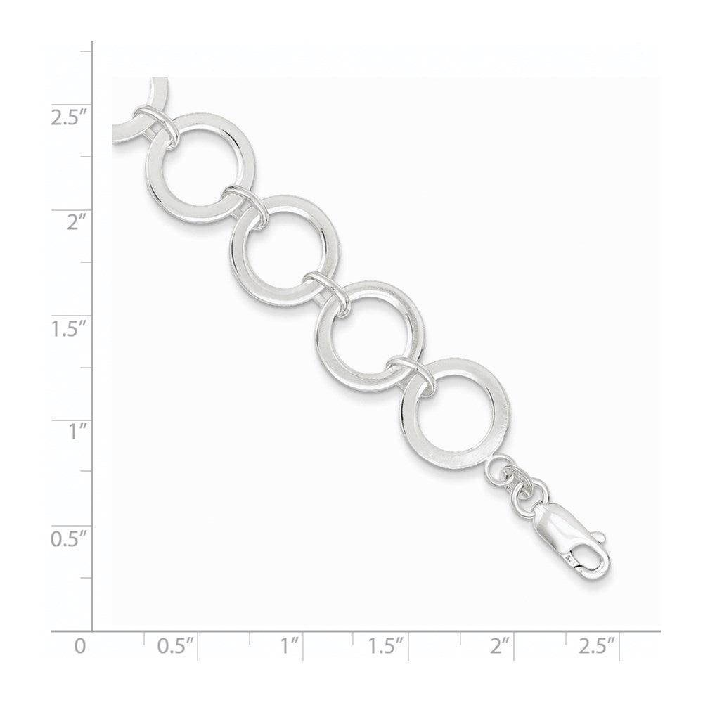 Sterling Silver Circle Link Bracelet 7.5 inches