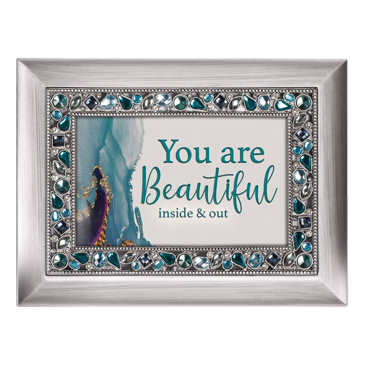 You Are Beautiful Silver Jeweled Music Box