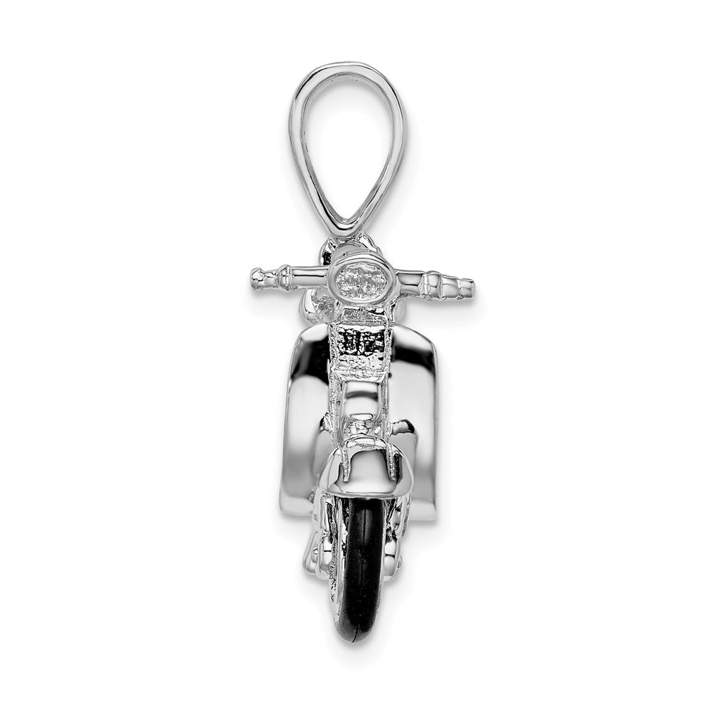 Sterling Silver Polished 3D Rubber Tires Vespa Pendant