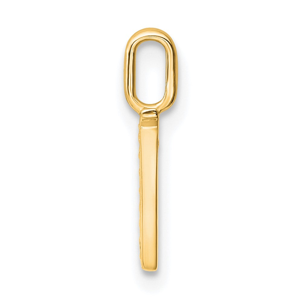 14K Diamond Letter V Initial Pendant