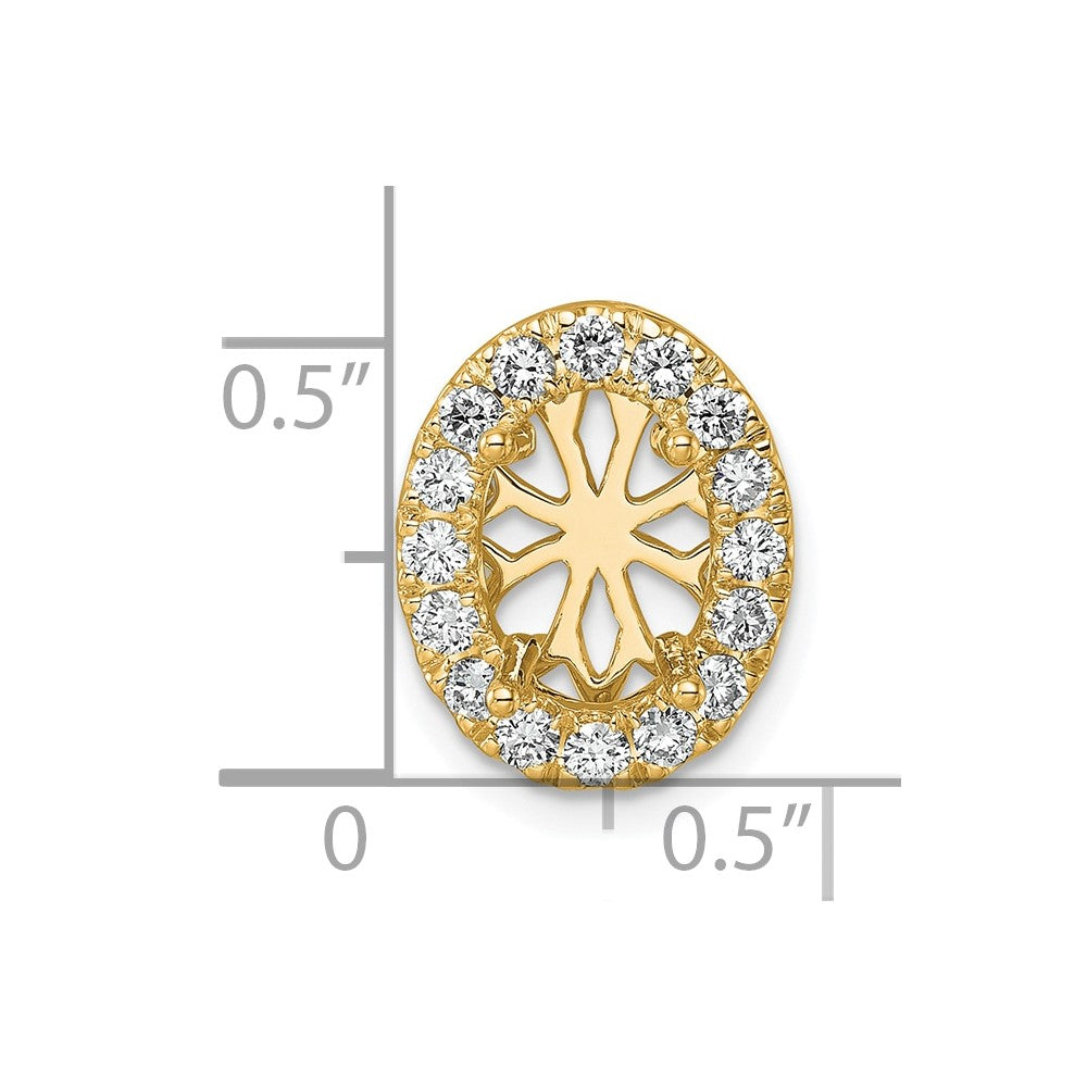 14k 1/2 carat Lab Grown Diamond VS/SI+ G+ Semi Mount Halo Chain Slide Pendant