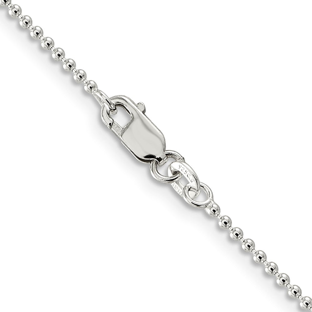 Sterling Silver 1.5mm Beaded Chain 24 Inches