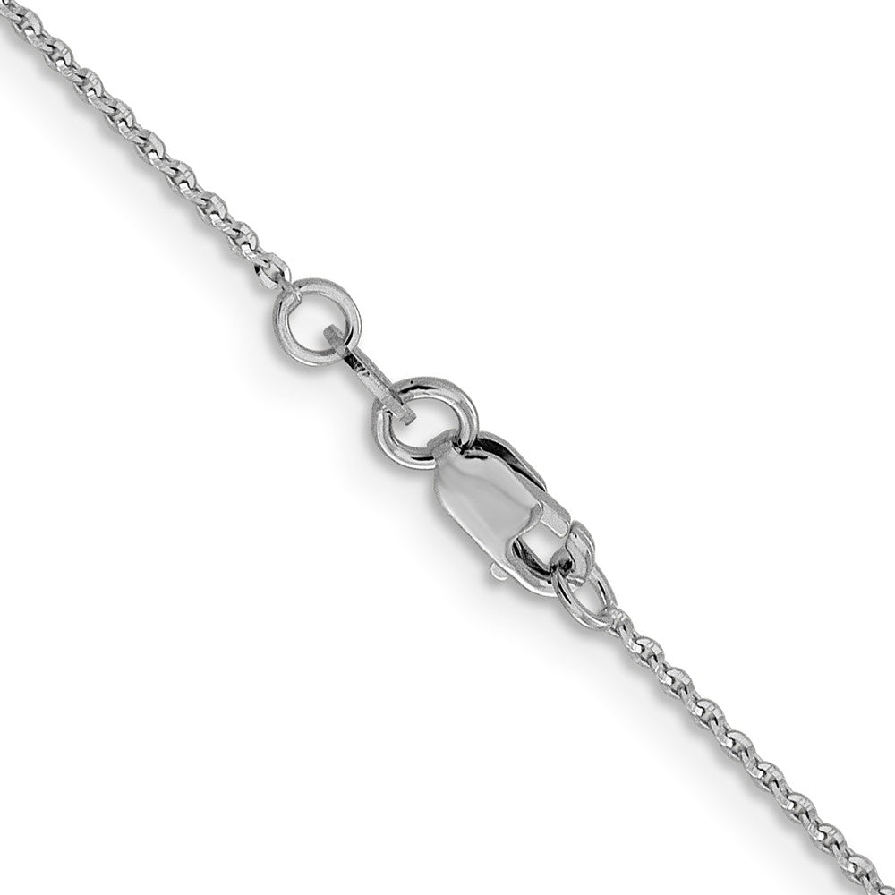14K White Gold 1.15mm D/C Oval Link Chain