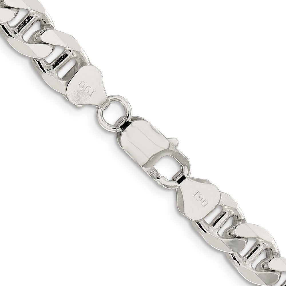 Sterling Silver 8.25mm D/C Flat Anchor Curb Chain 22 Inches