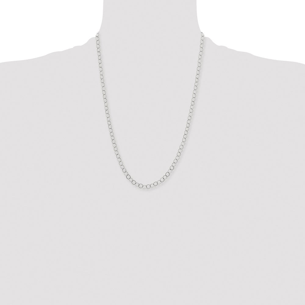 Stainless Steel Polished 6mm Circle Link 24in Necklace