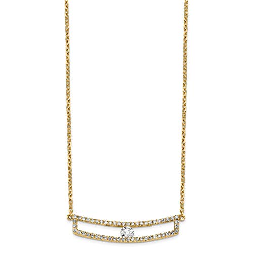 14K Gold Polished Diamond Necklace