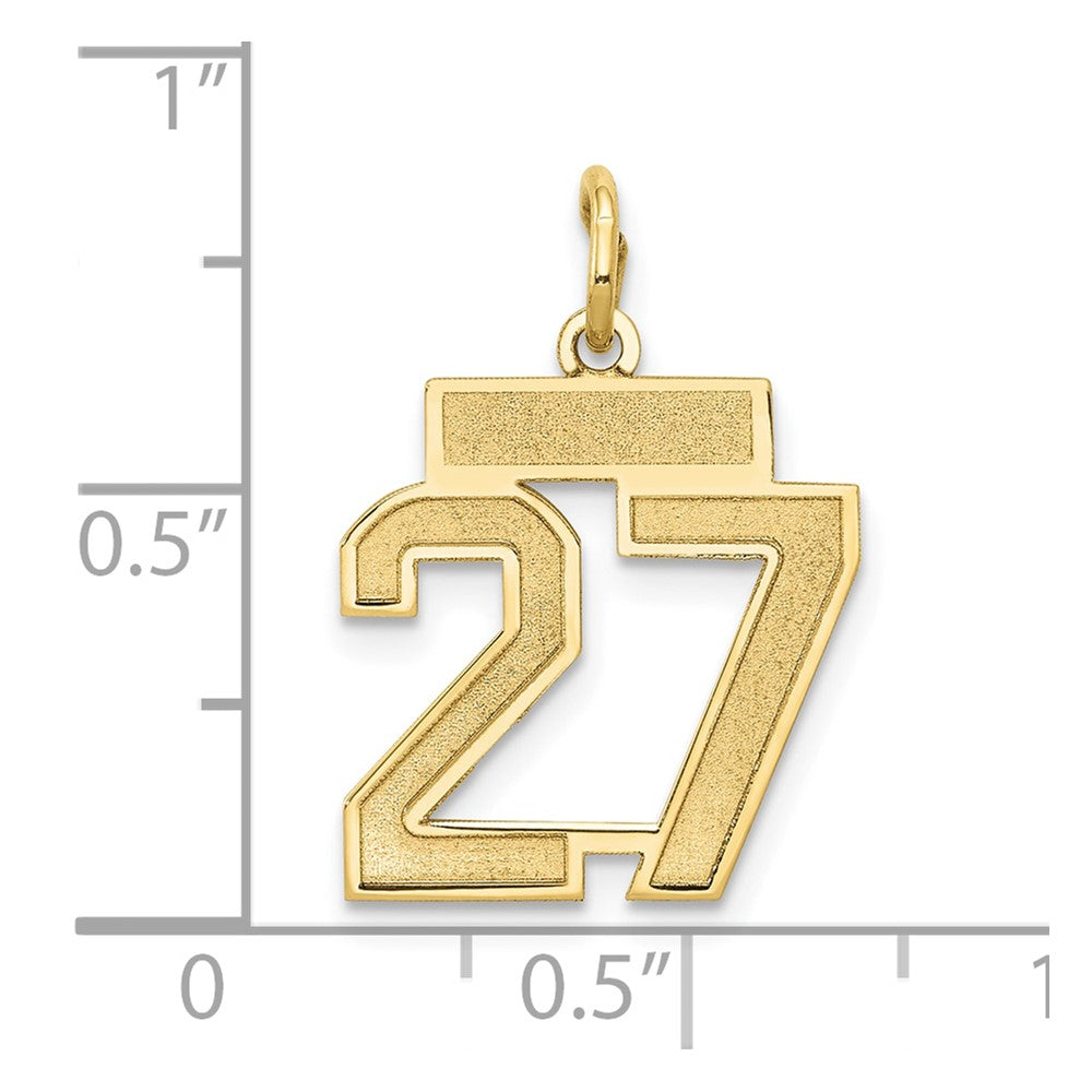 14k Small Satin Number 27 Charm