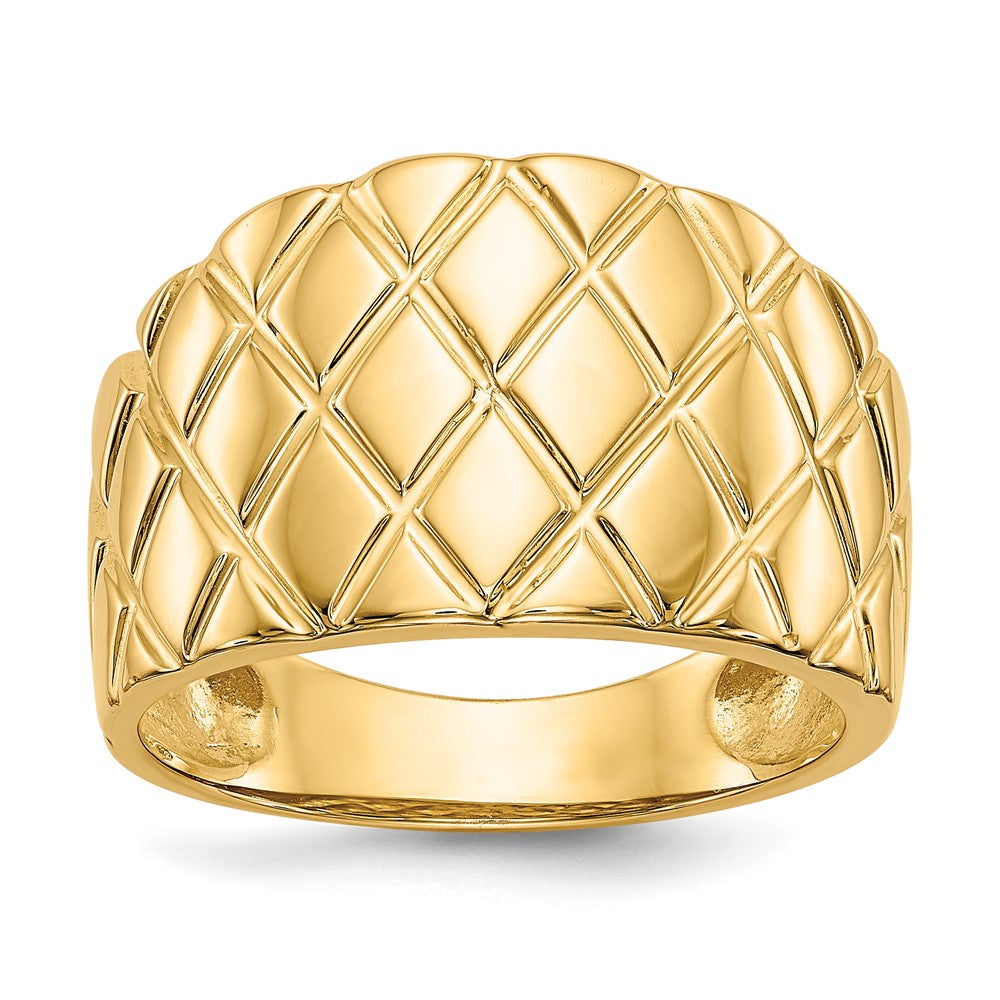 14K Marquise Pattern Dome Ring Size 7