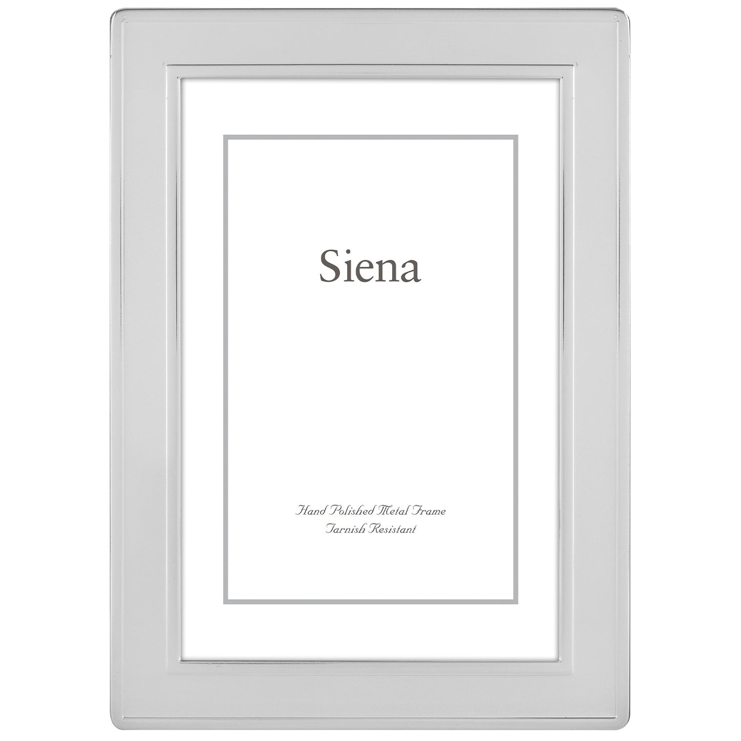 Siena Dbl Border Plain Frame Silver 5x7
