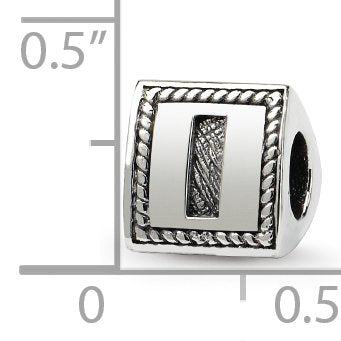Reflection Beads QRS1429I Sterling Silver Letter I Triangle Block Bead