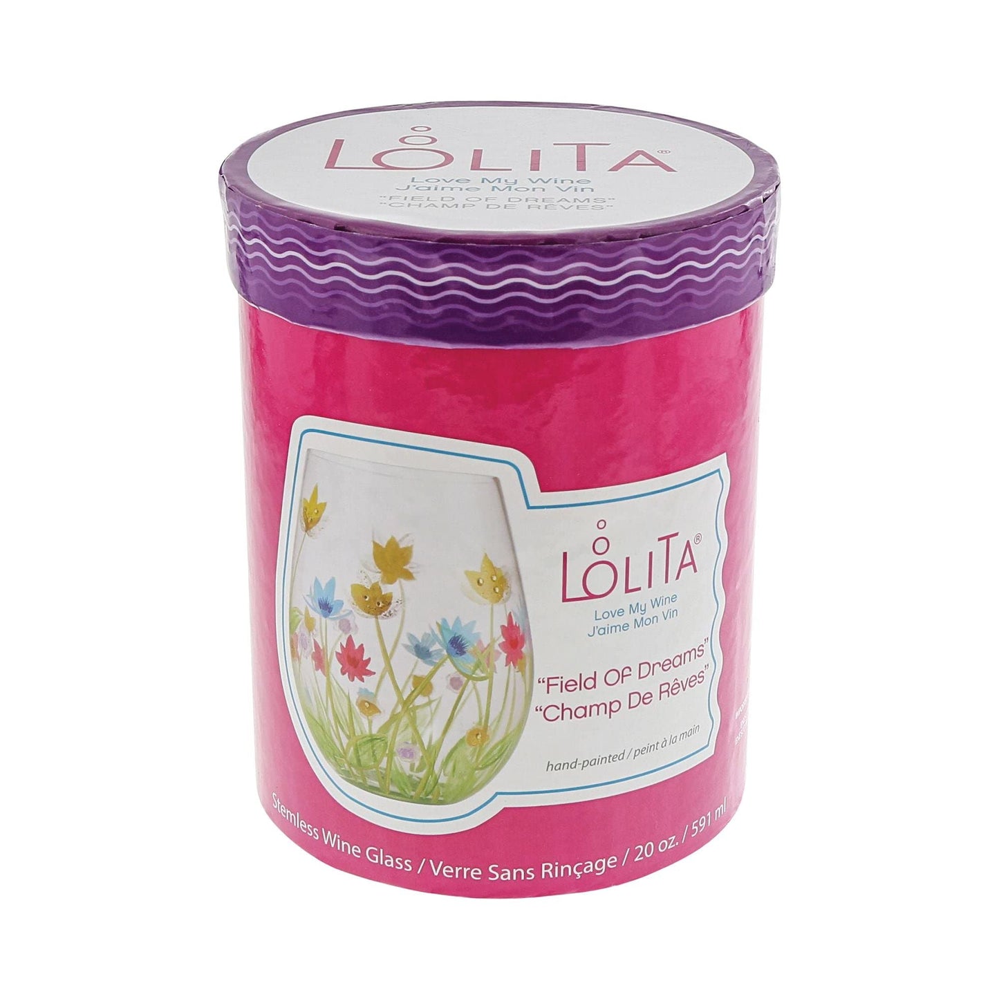 Enesco Lolita Field of Dreams Stemless Glass, 4.53 Inch, Multicolor, 20 oz