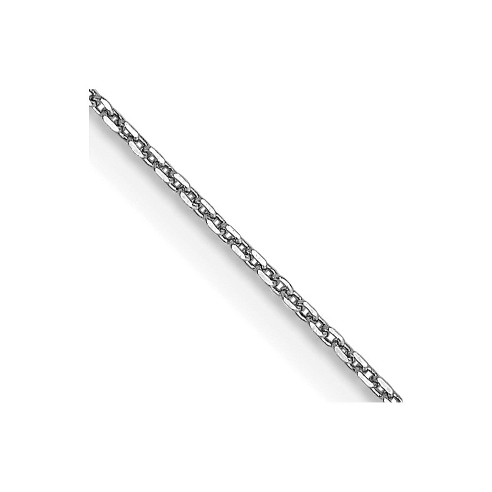 14K White Gold 20 inch .65mm Diamond-cut Round Open Link Cable with Lobster Clasp Chain