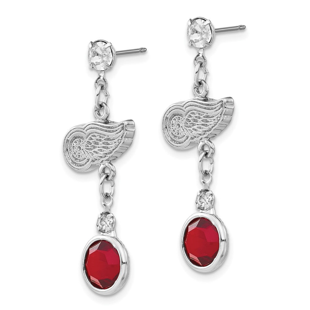 NHL Detroit Red Wings Crystal Dangle Earrings