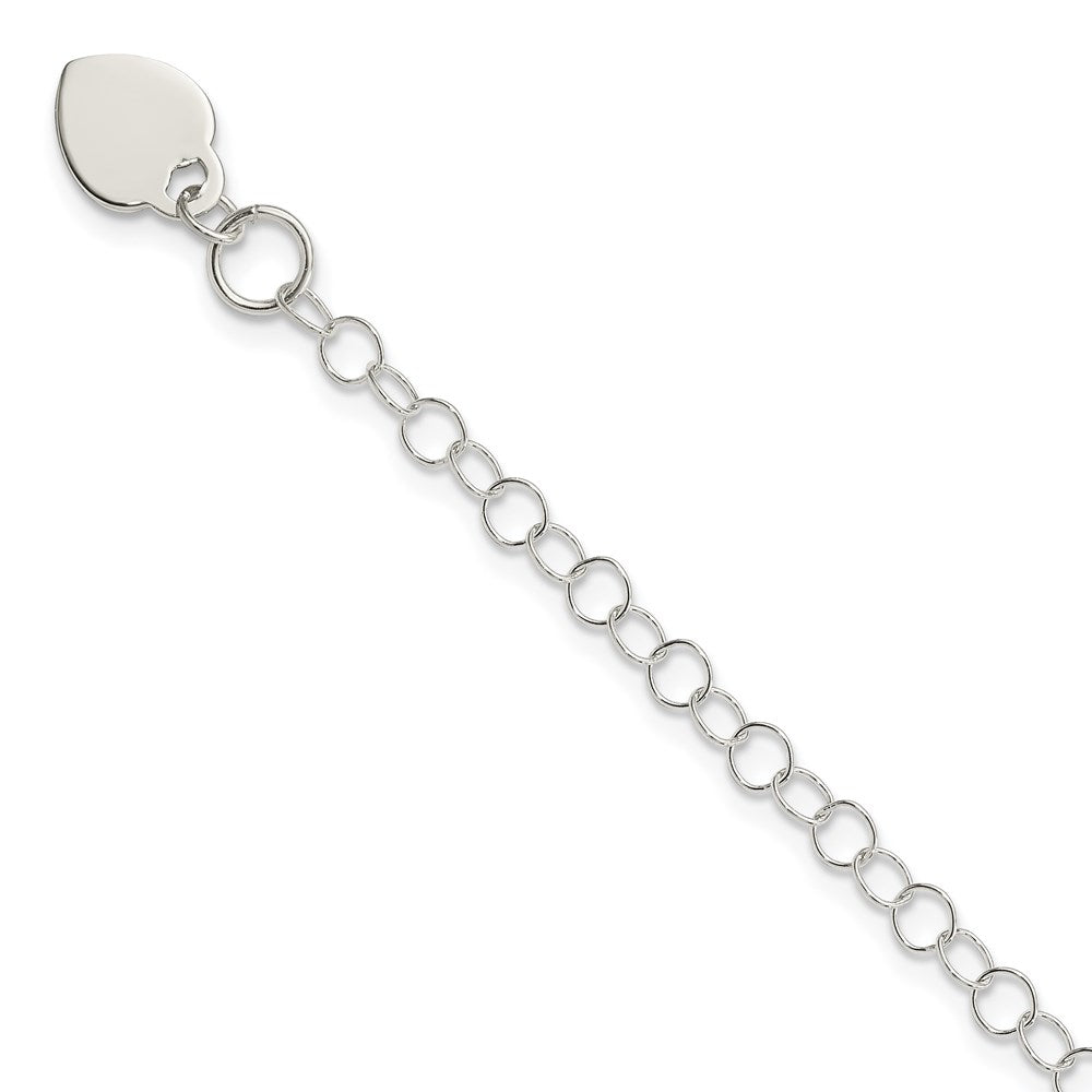 Sterling Silver Heart Charm Childs Bracelet 6 inches