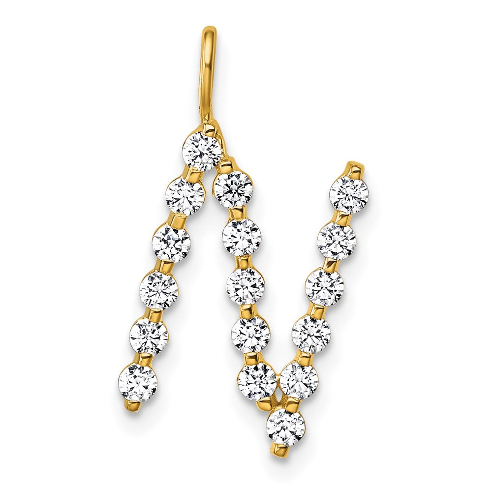 True Origin 14k 5/8 carat Lab Grown Diamond VS DEF Alphabet N Pendant