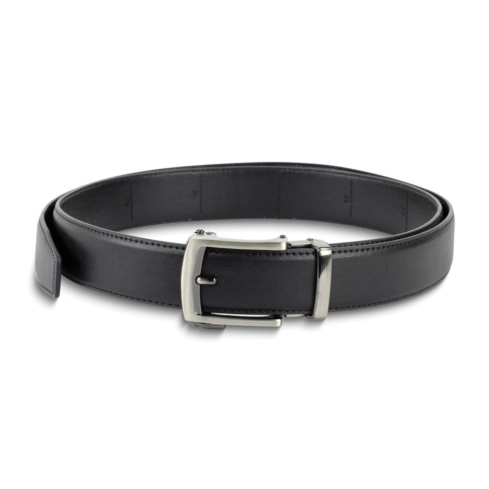 Black Vegan Leather Comfort Fit Ratchet Belt Adjusts From 28 to 48 Inches