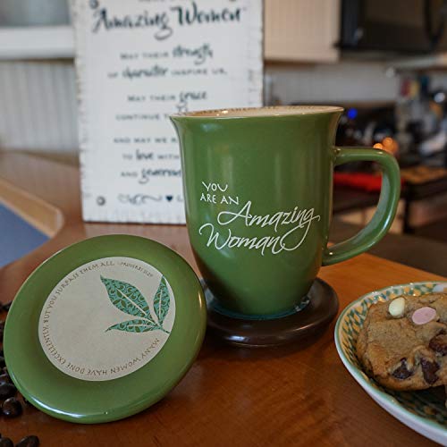 Amazing Woman Green Ceramic 14 Oz. Mug And Coaster