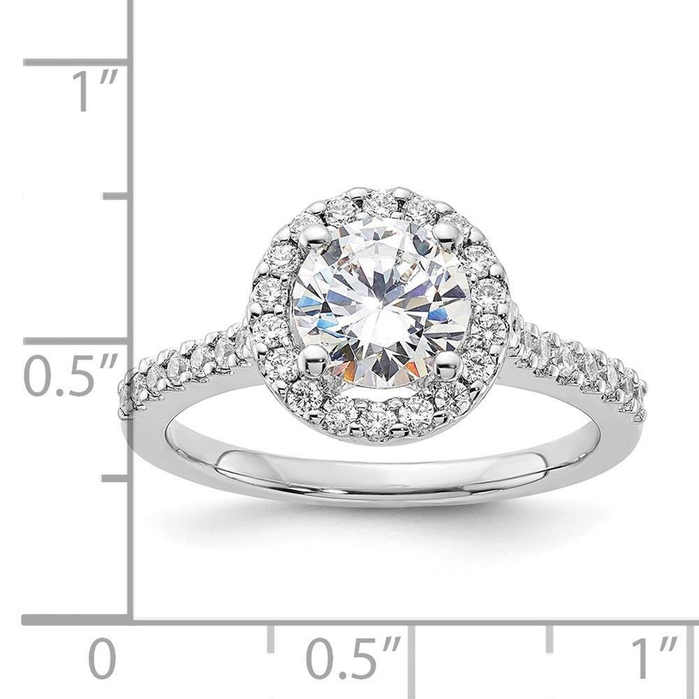 Sterling Silver Rhodium-plated Diamonore Circle Halo Ring