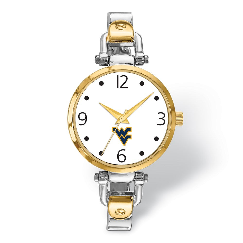LogoArt West Virginia University Elegant Ladies 2-tone Quartz Bracelet Watch Q-WVU172