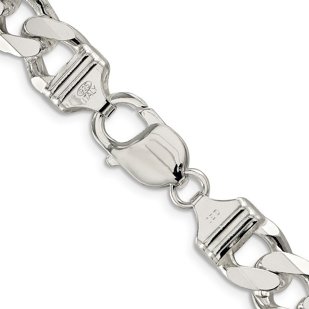 Sterling Silver 11.0mm Pav‚ Curb Chain 26 Inches