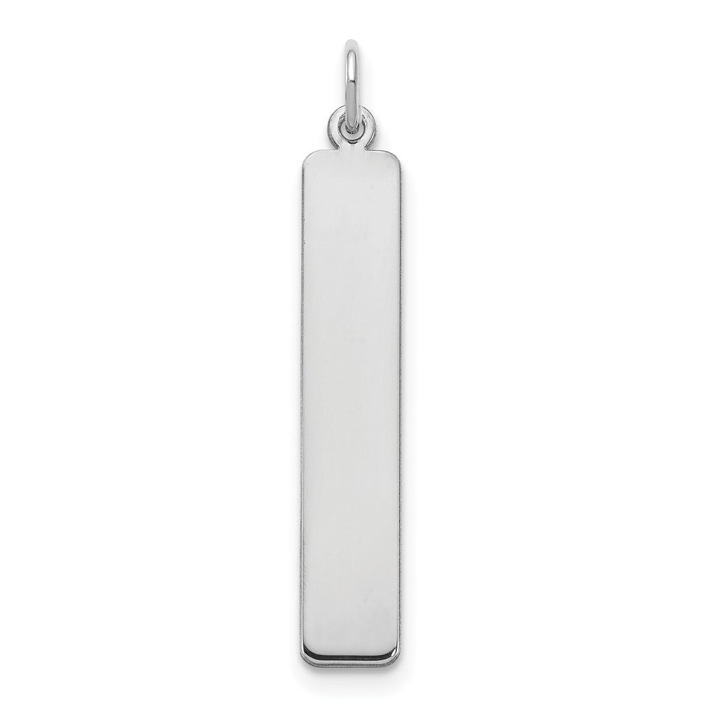 Sterling Silver/Rhodium-plated Large Blank Bar Charm