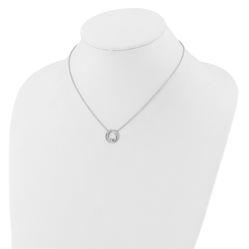 14k White Gold 1/5 carat Lab Grown Diamond VS/SI+ G+ 18 inch Fancy Swirl Circle Design Necklace
