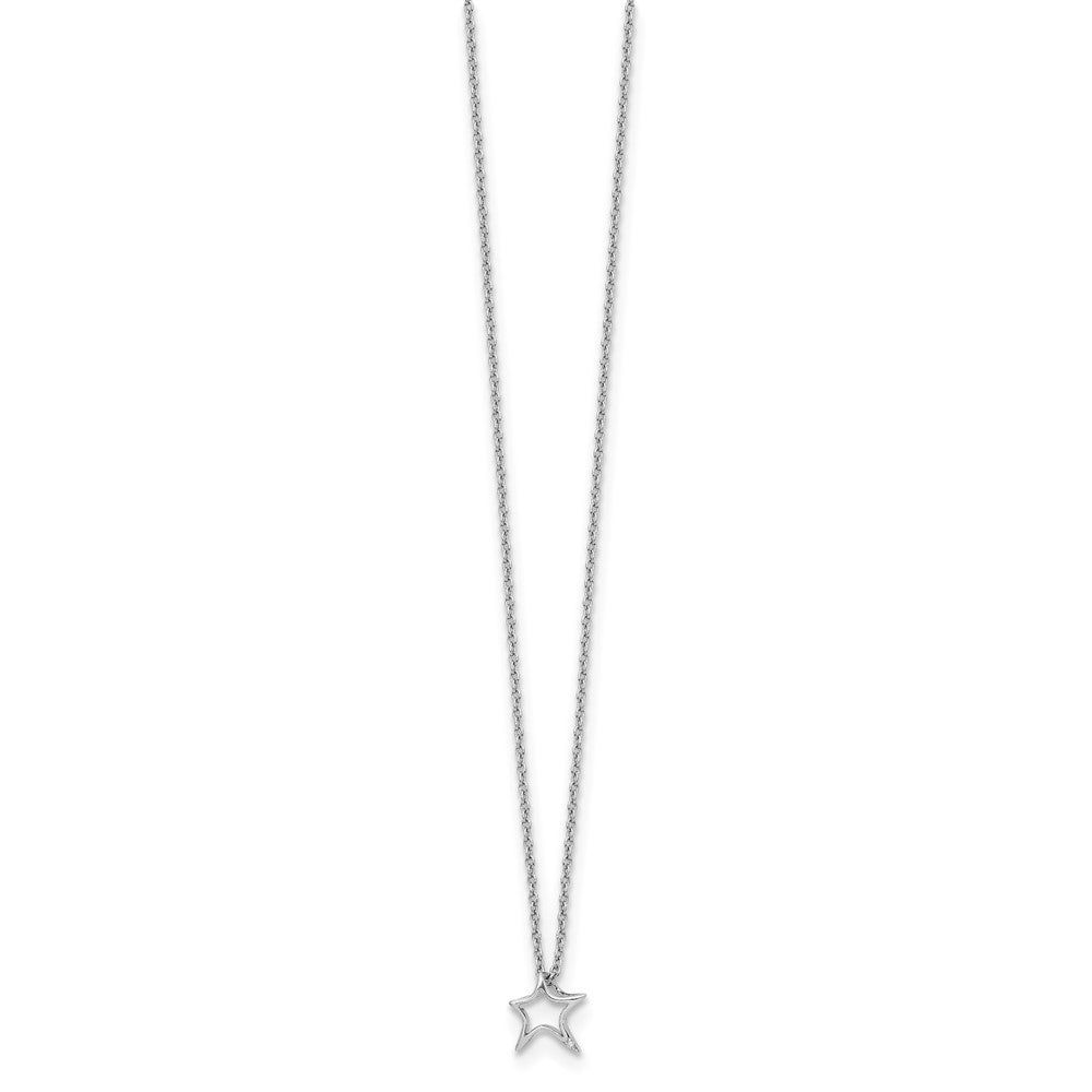 White Ice Sterling Silver Rhodium-plated 18 Inch Diamond Star Necklace with 2 Inch Extender 18 Inches