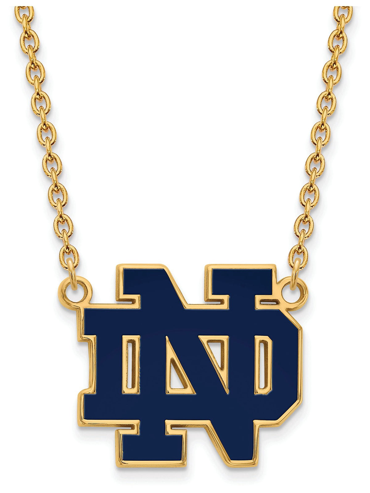 Logoart Sterling Silver Gp University Of Notre Dame Large Pendant Necklace  Men