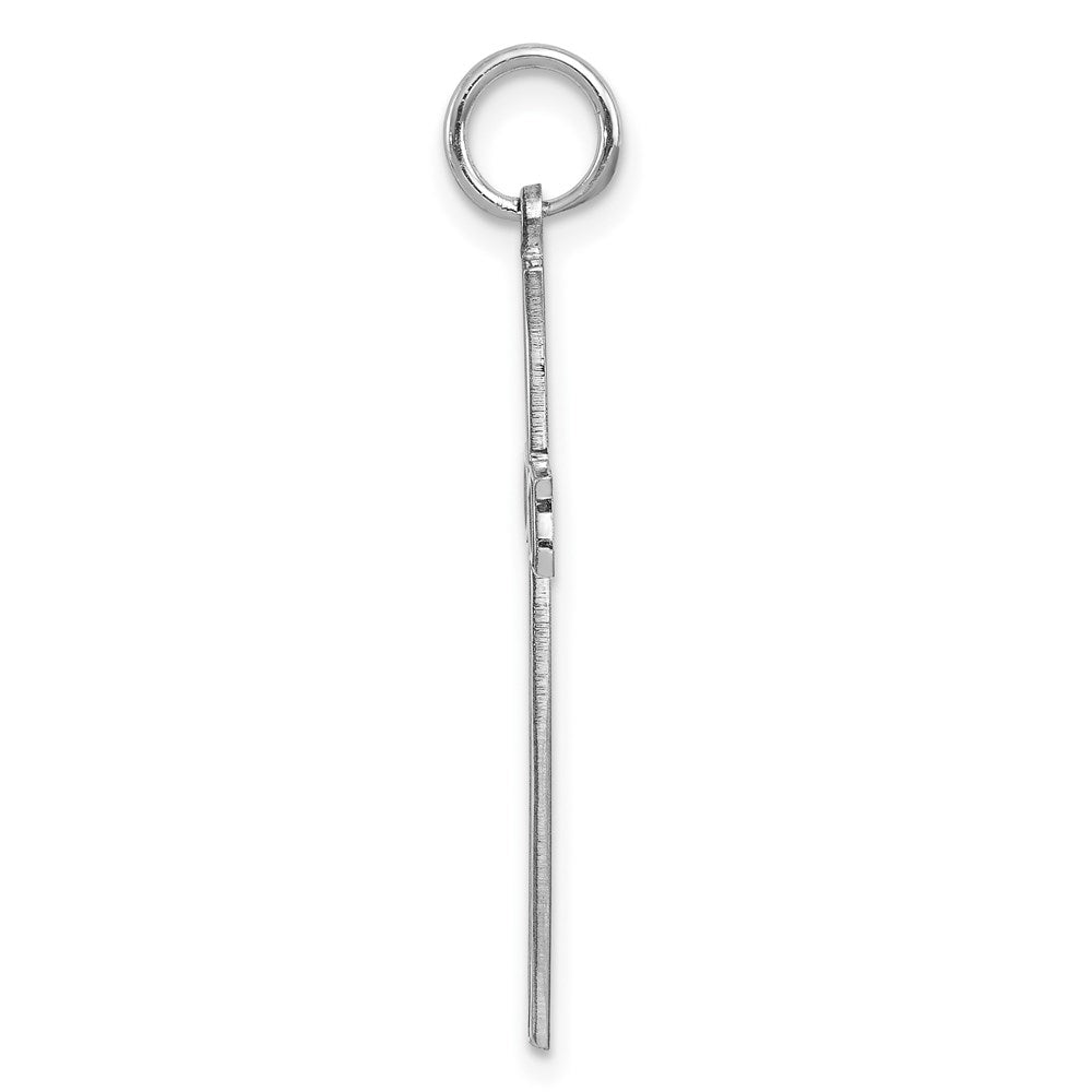 Sterling Silver Rhodium-plated Laser Designed Cross Pendant