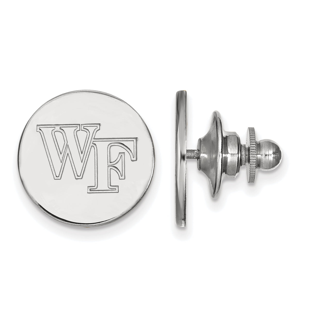 LogoArt Sterling Silver Rhodium-plated Wake Forest University Lapel Pin
