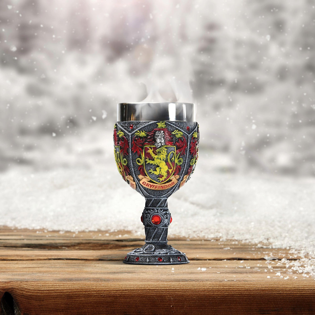 Wizarding World of Harry Potter Gryffindor Decorative Stainless Steel Resin Goblet 7in H