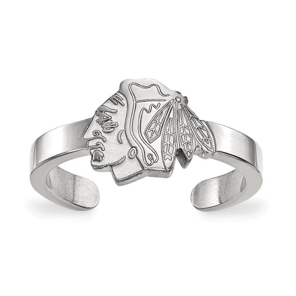 Sterling Silver NHL Hockey LogoArt Official Licensed Chicago Blackhawks Toe Ring