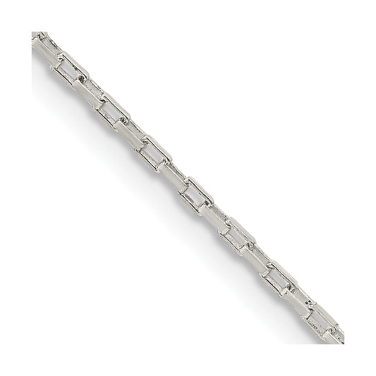Sterling Silver 1.3mm Elongated Box Chain 22 Inches
