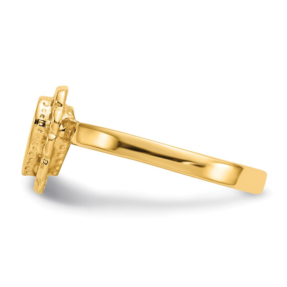 14k 6.5x7.0mm Open Back Heart Signet Ring Size 6