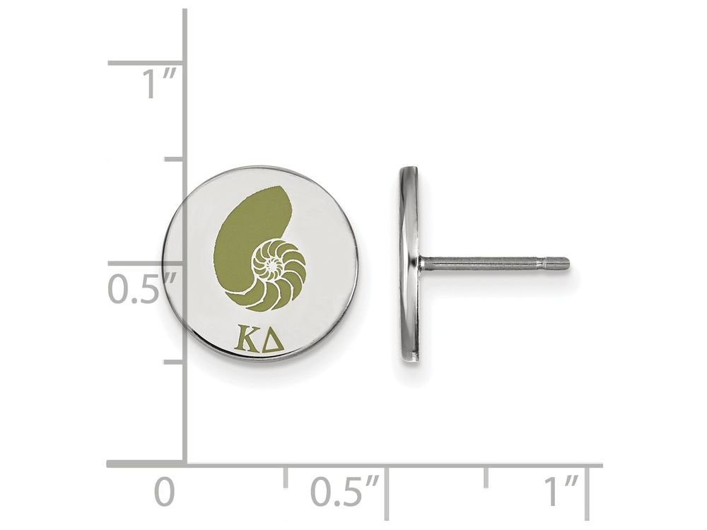 Sterling Silver Official Licensed Greek Sororities Kappa Delta (??) Enameled Post Earrings