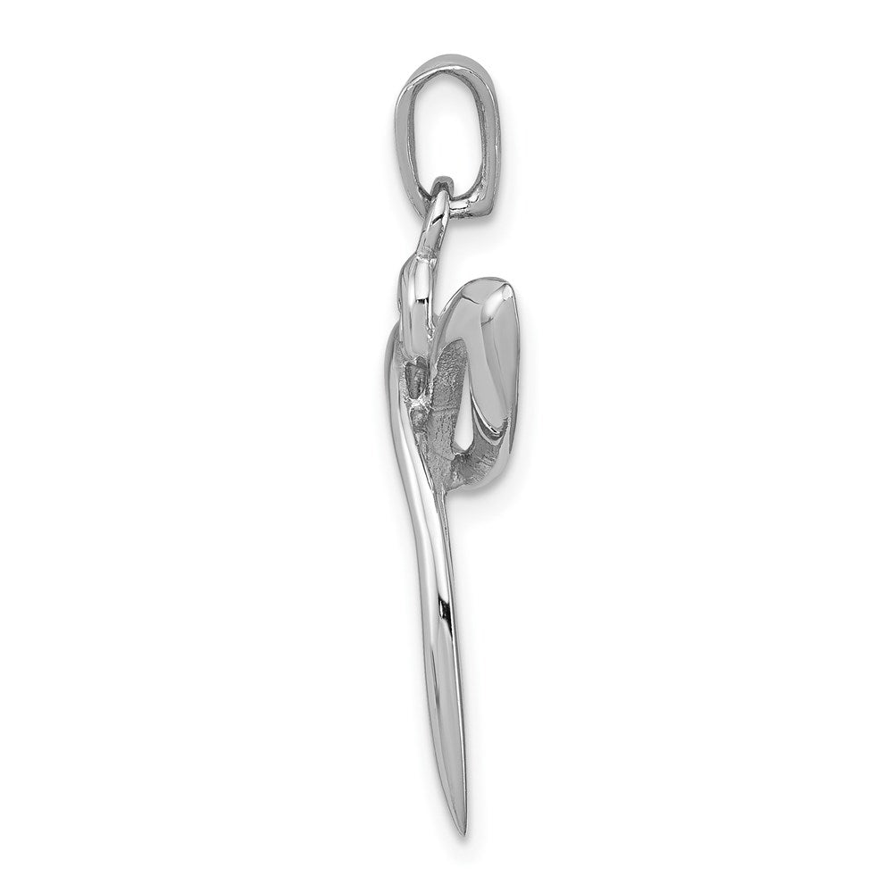 Sterling Silver Rhodium-plated Polished Trinity Celtic Pendant