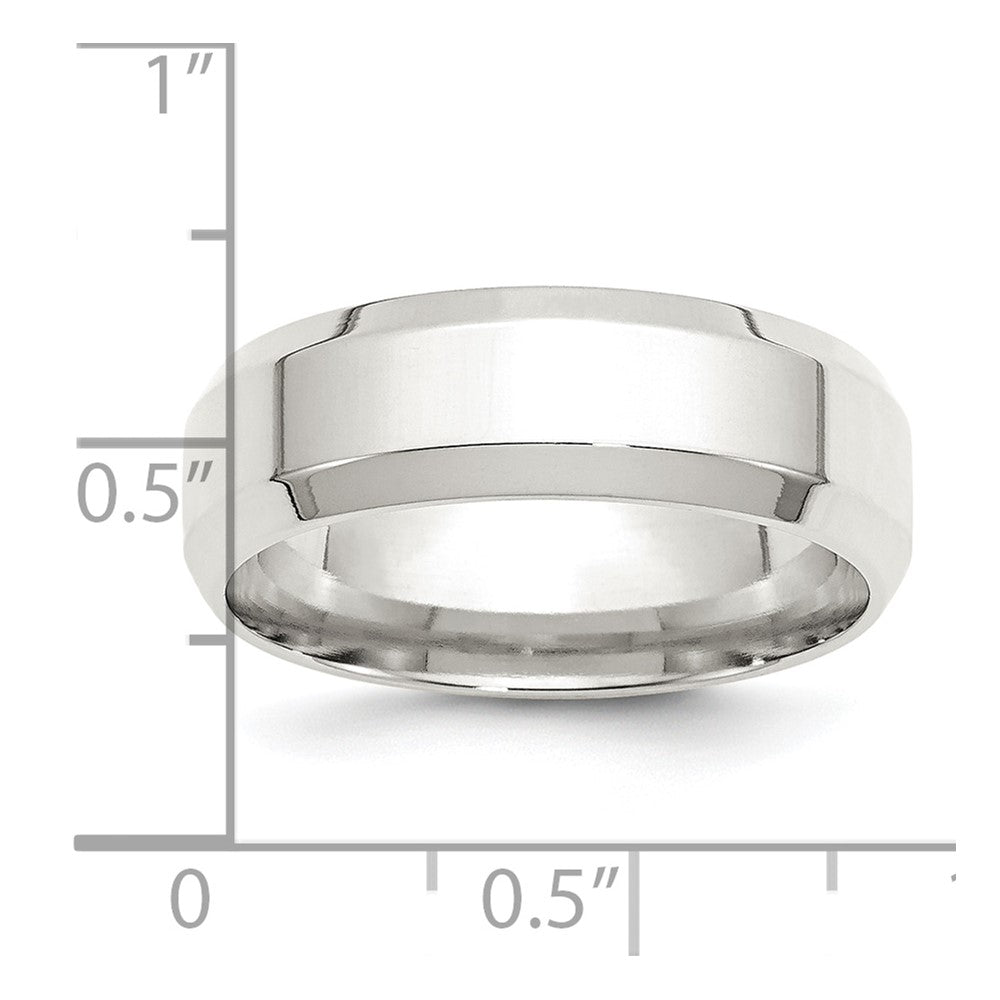 Sterling Silver 7mm Beveled Edge Size 13.5 Band