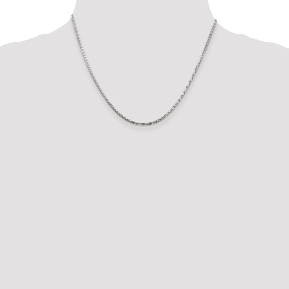 Sterling Silver 2mm Round Snake Chain 18 Inches
