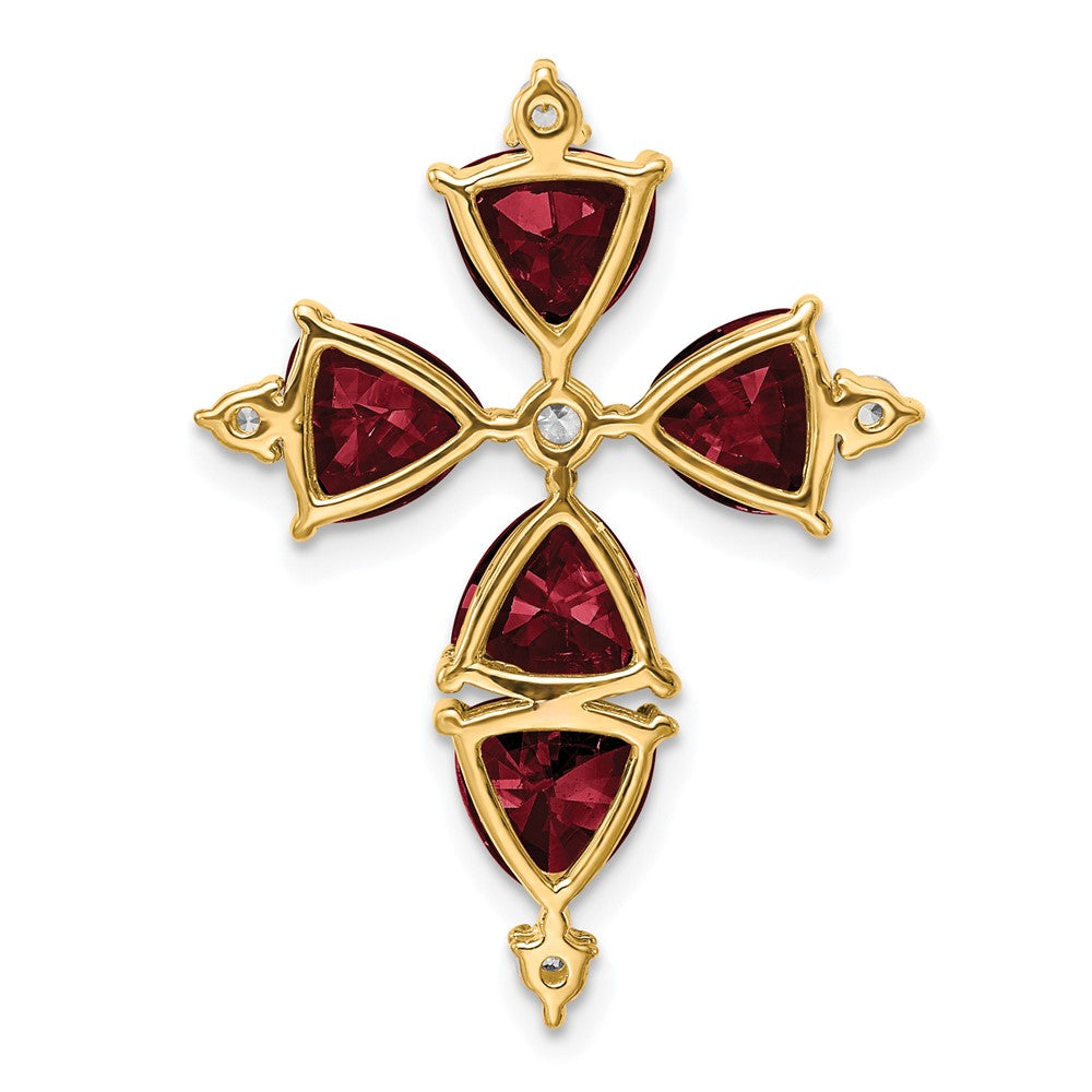 14k 1/5 carat Lab Grown Diamond VS/SI+ G+ and Lab Created Ruby Chain Slide Pendant