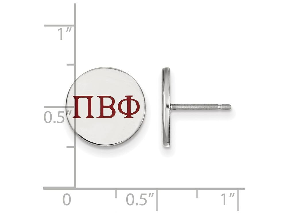 Sterling Silver Official Licensed Greek Sororities Pi Beta Phi (???) Enameled Post Earrings