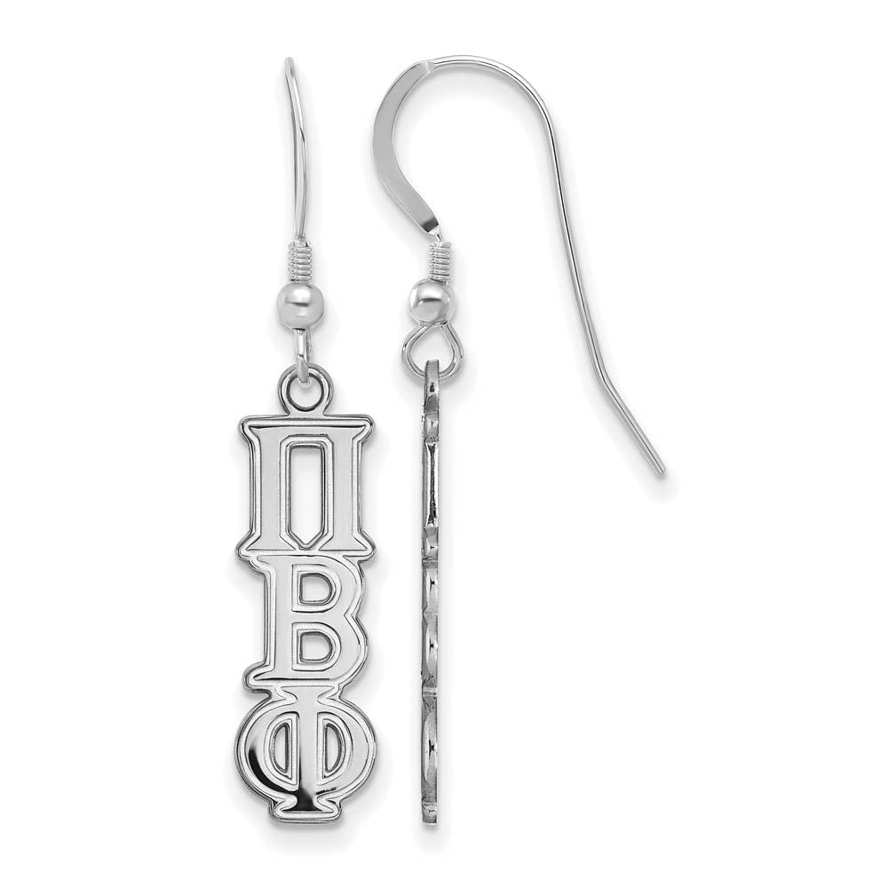 Sterling Silver Official Licensed Greek Sororities Pi Beta Phi (???) Dangle Medium Earrings