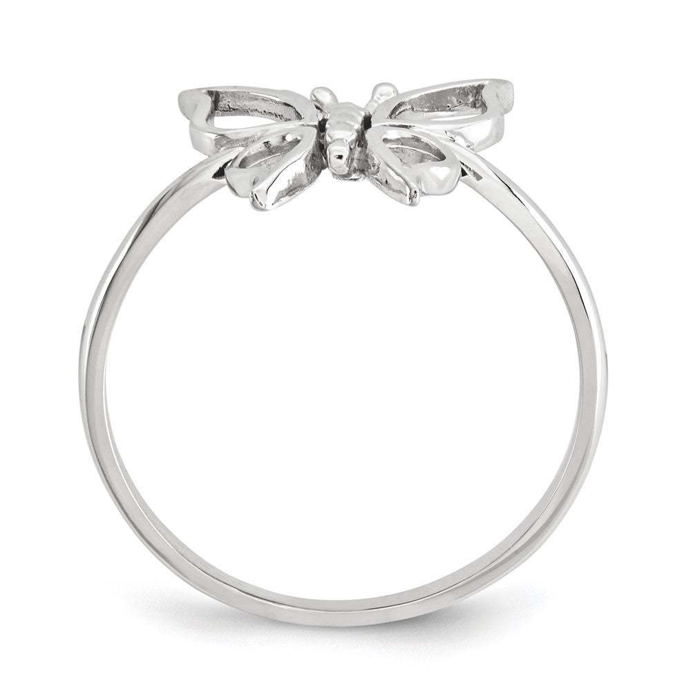 14k White Gold Polished Butterfly Ring Size 7